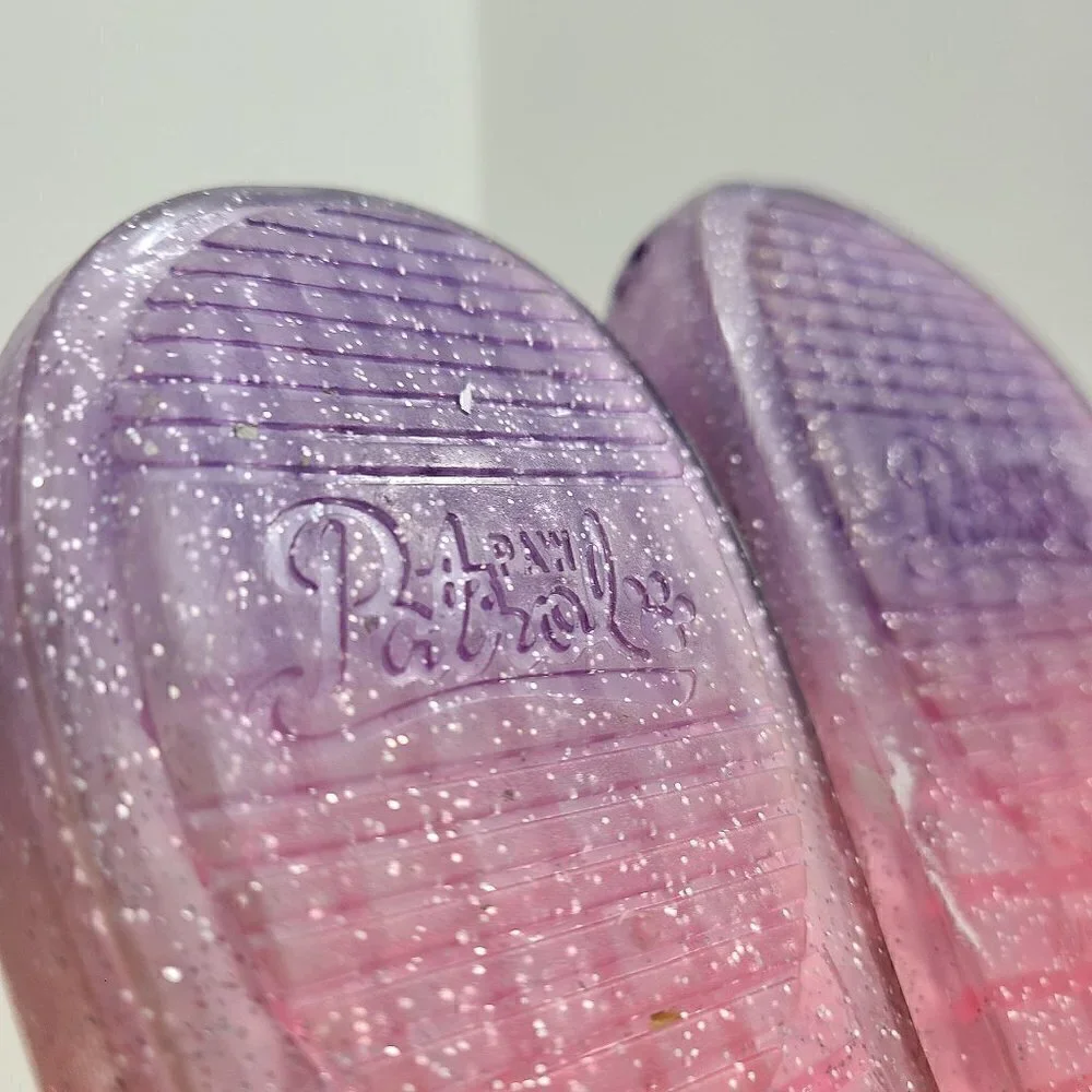 Paw Patrol Everest & Skye Pink Yellow Glitter Jelly Mary Jane Shoes